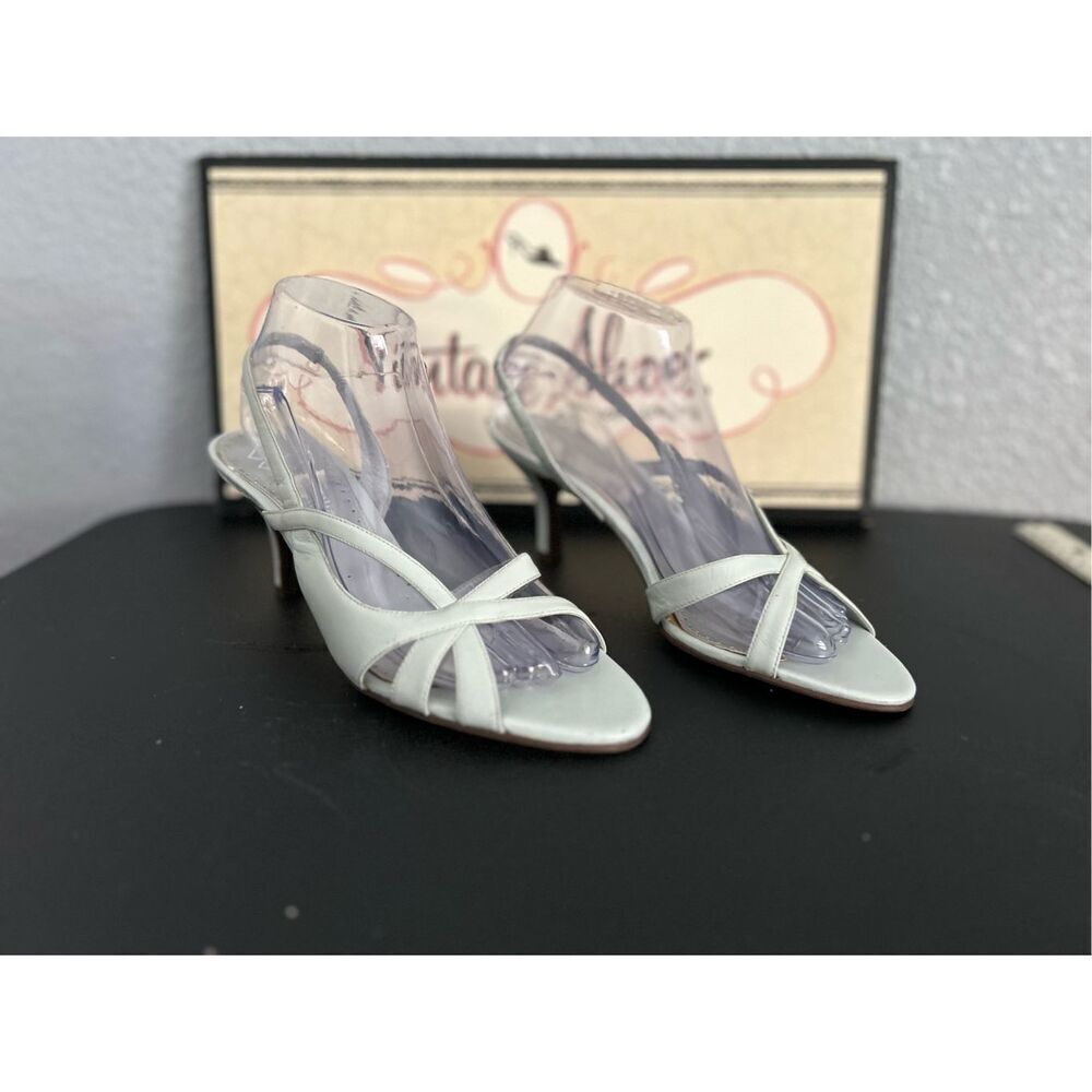 Pumps sling back open toe Naturalizer Sz 8.5 New Prissy Light aqua mint